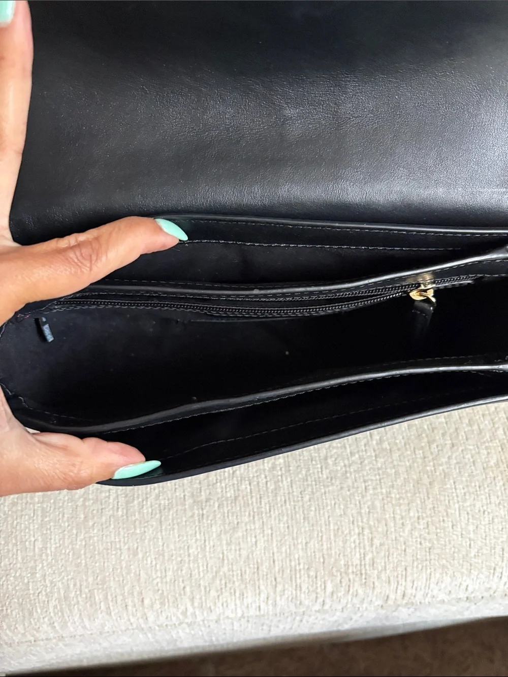 MICHAEL KORS Black Leather Saddle Shoulder Bag with Gold Hardware